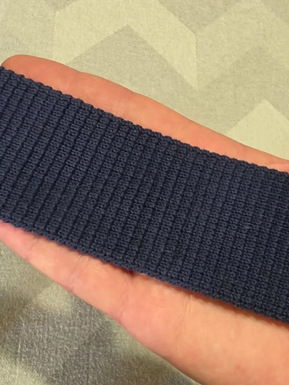 American Edition Navy Ribbed Knit Tie 100% Lisle Cotton Made In USA